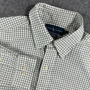 Ralph Lauren Yarmouth Button Down Shirt Mens 16/32 White‎ Checkered